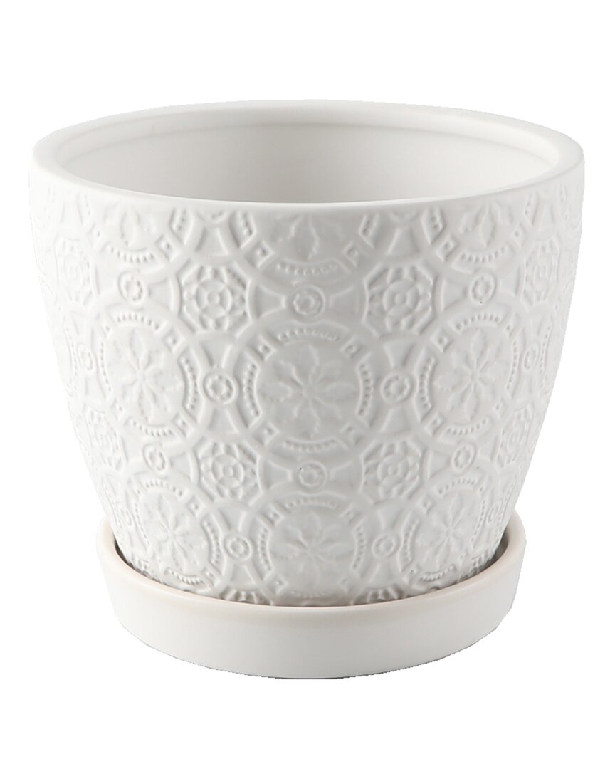 Flora Bunda 5.75in Catheral Ceramic With Saucer In White
