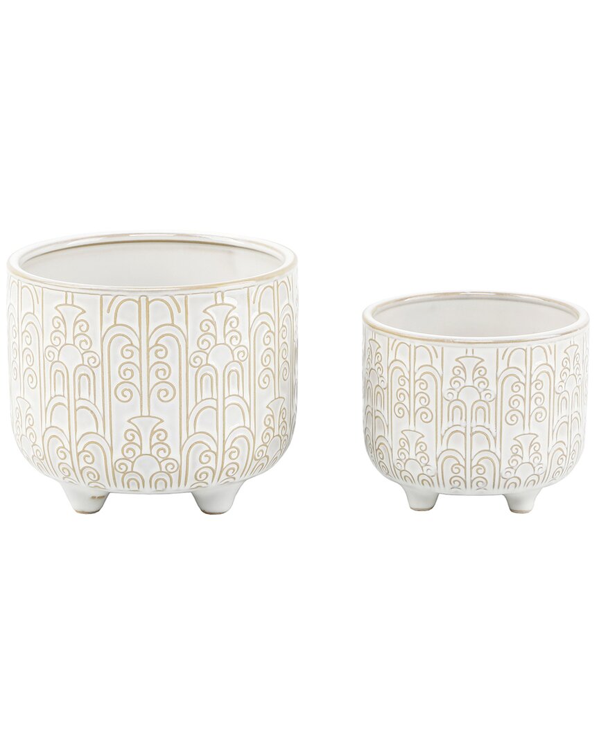 Flora Bunda 6in & 4.75in Vintage Footed Ceramic In Ivory