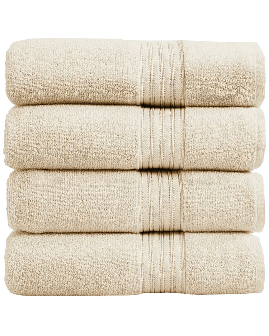 Linery & Co . 4pc Cooper Ringspun Cotton Bath Towel Set In Neutral