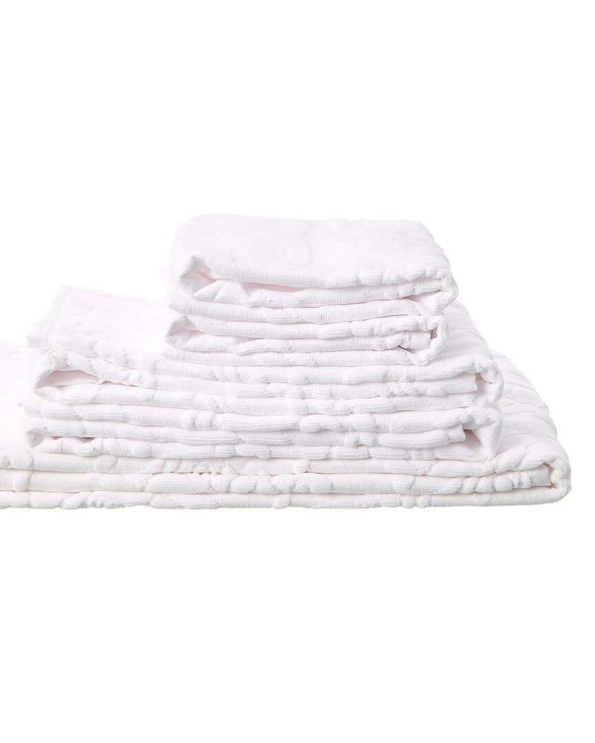 Shop Dolce & Gabbana Barocco Logo-jacquard Towel, Set Of 5 In White