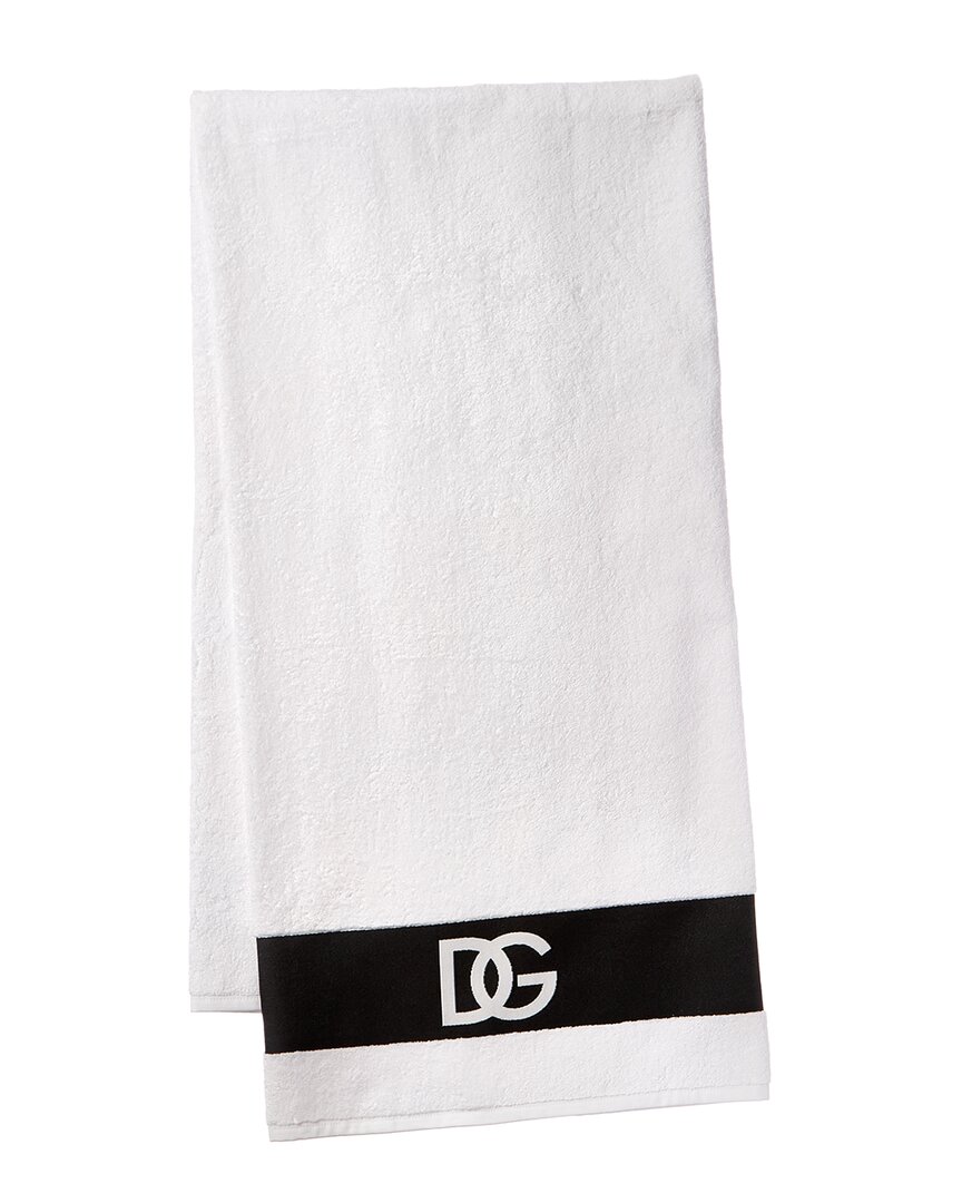 Shop Dolce & Gabbana Logo-print Terry Bath Towel In White