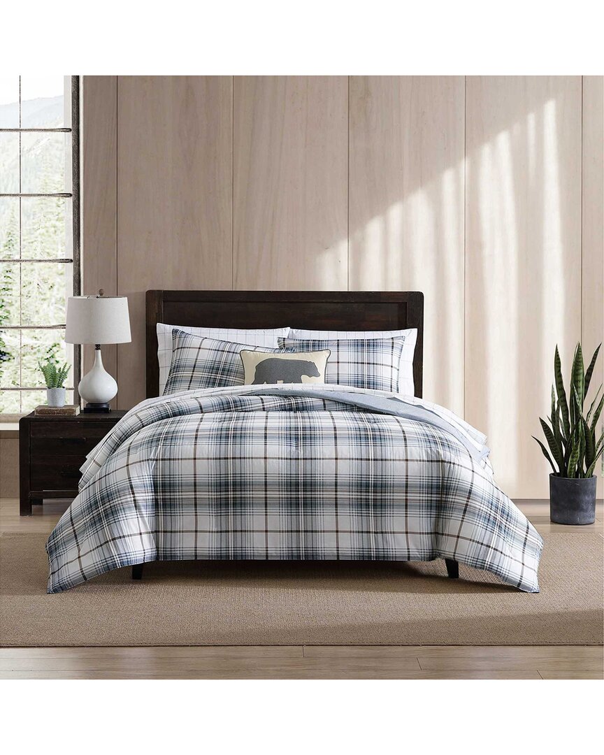 EDDIE BAUER EDDIE BAUER 150 THREAD COUNT ALDER PLAID COTTON COMFORTER BEDDING SET 