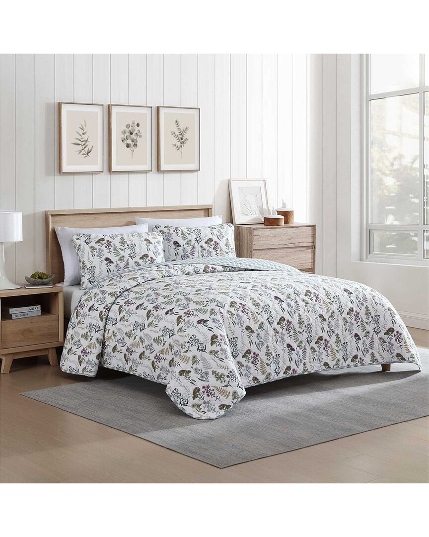 Eddie Bauer 136 Thread Count Flower Field Cotton Reversible Quilt Set