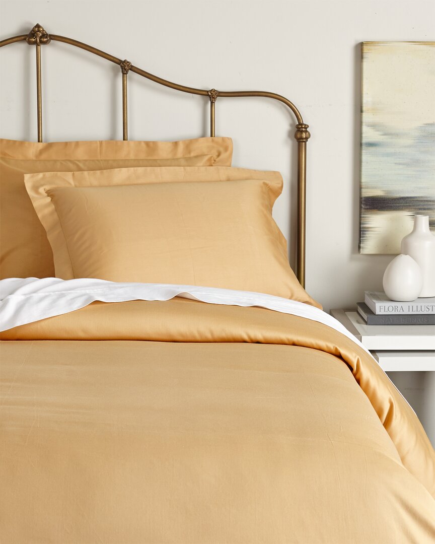 Shop Superior 300 Thread Count Egyptian Cotton Solid Duvet Cover Set In Gold