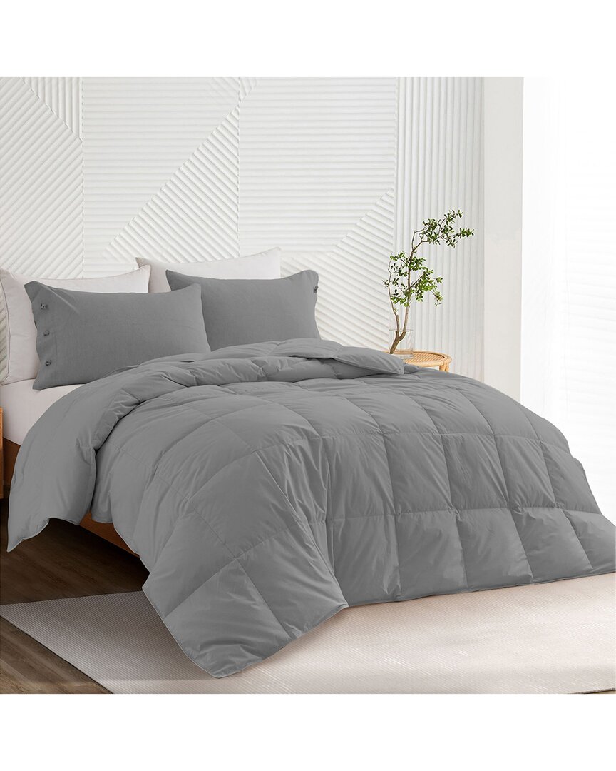 Unikome All-season Organic Cotton Down Comforter In Gray