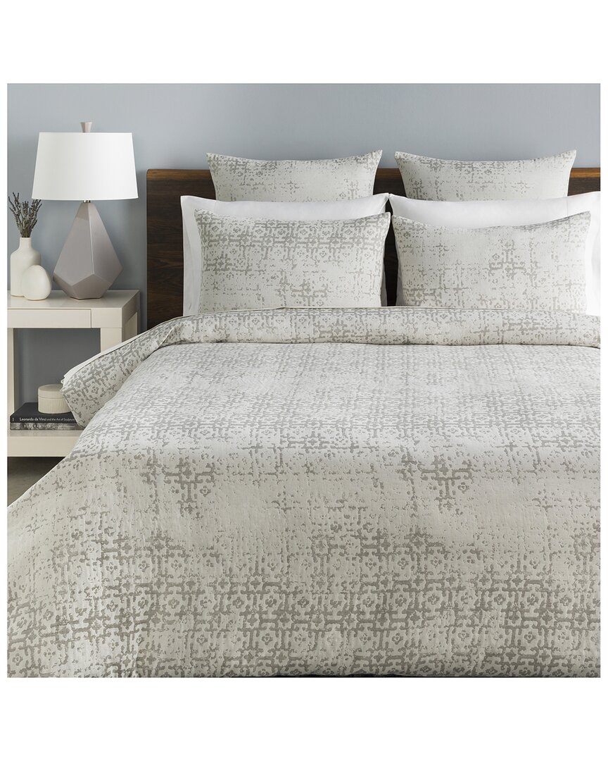 Surya Abstraction Light Gray Duvet Set With Two Standard Shams In Grey