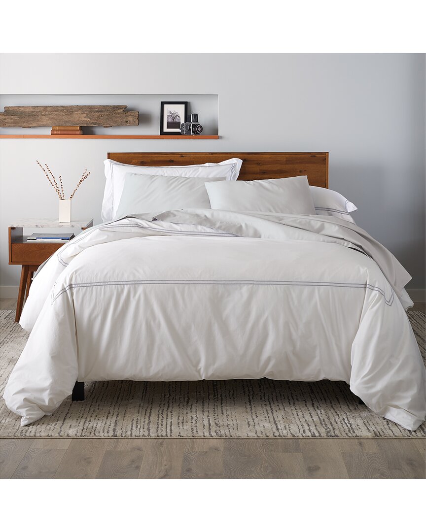 ELLA JAYNE ELLA JAYNE 100% COTTON PERCALE 3 PIECE DUVET SET WITH SATIN STITCHING 