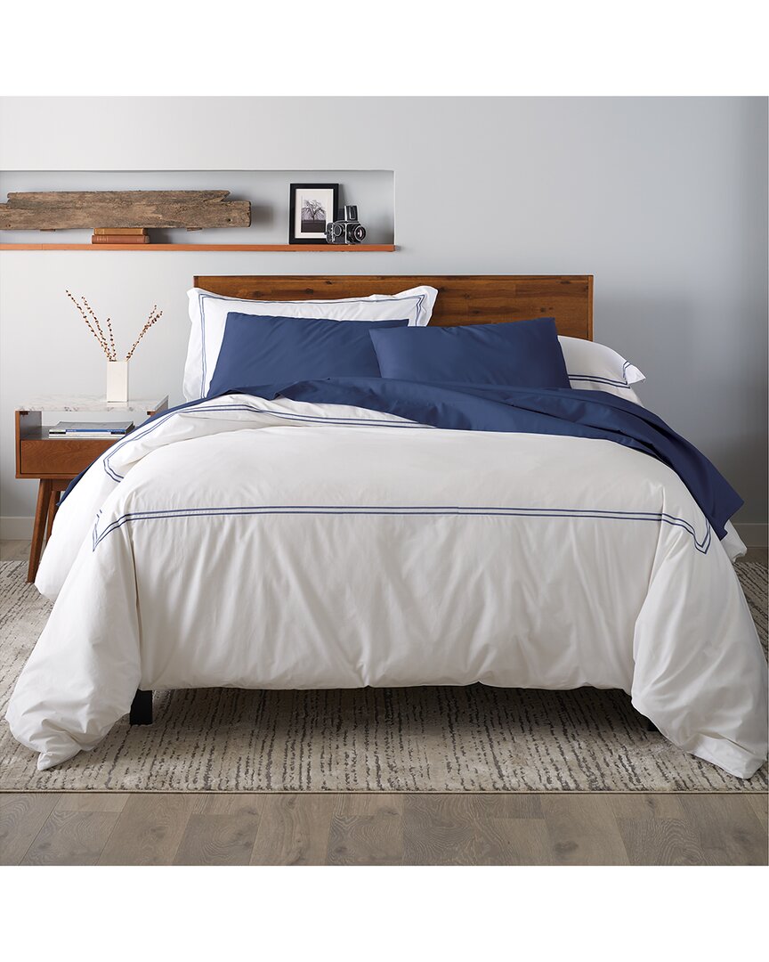 ELLA JAYNE ELLA JAYNE 100% COTTON PERCALE 3 PIECE DUVET SET WITH SATIN STITCHING 