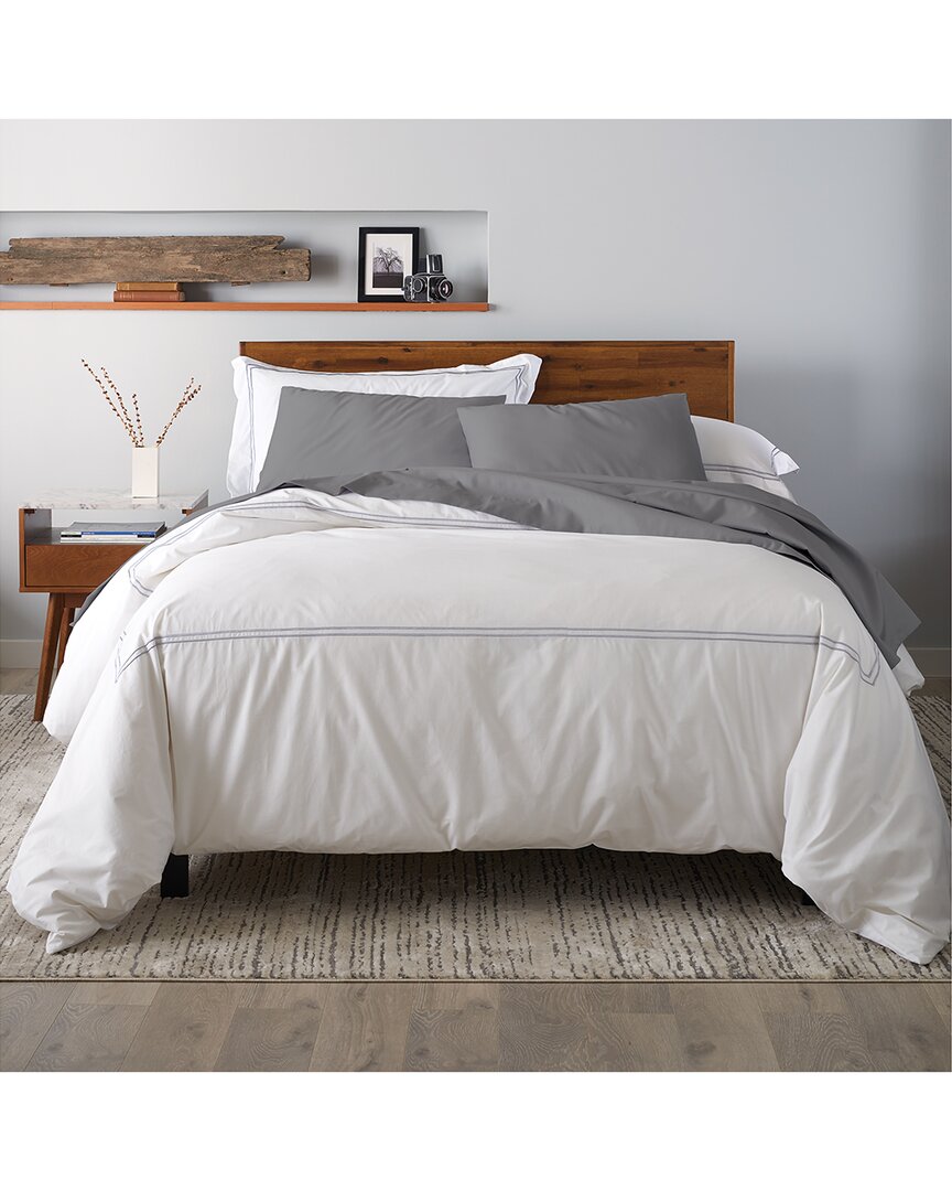ELLA JAYNE ELLA JAYNE 100% COTTON PERCALE 3 PIECE DUVET SET WITH SATIN STITCHING 