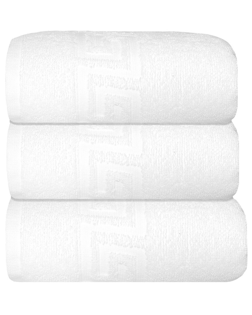 Ozan Premium Home 3pc Milos Greek Key Pattern Hand Towel Set