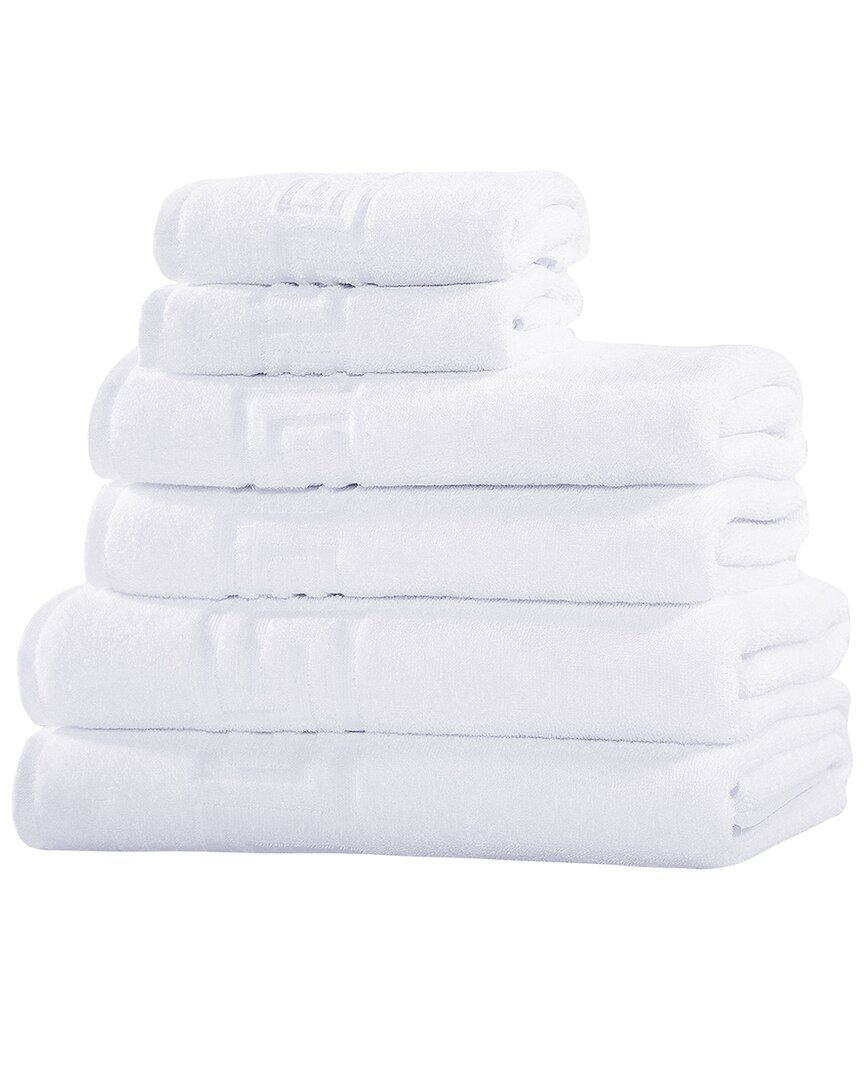 Ozan Premium Home 6pc Milos Greek Key Pattern Towel Set