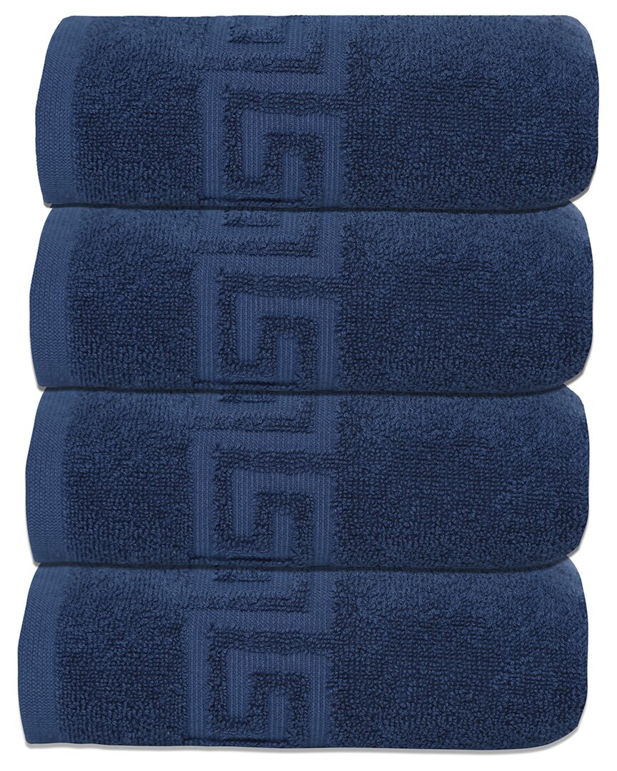 Ozan Premium Home 4pc Milos Greek Key Pattern Hand Towel Set