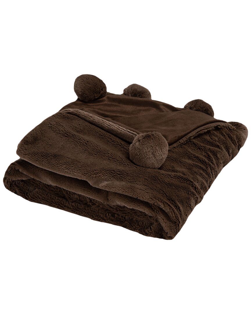 Safavieh Dalson Pom Pom Throw In Brown