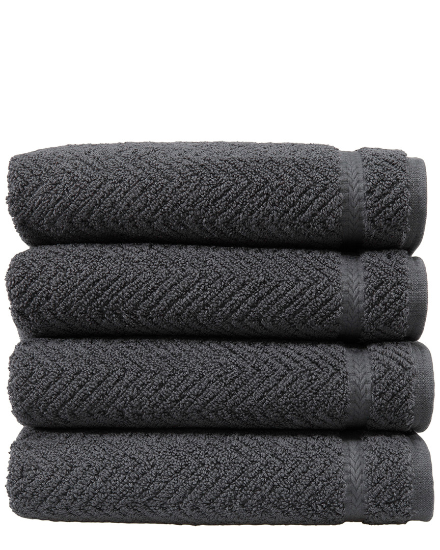 Linum Home Textiles Set Of 4 Herringbone Hand Towels