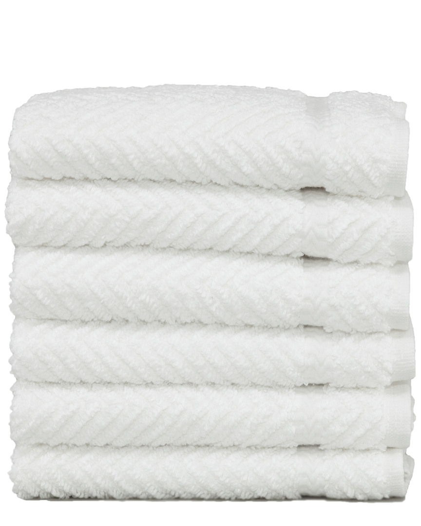 Linum Home Textiles Set Of 6 Herringbone Washcloths