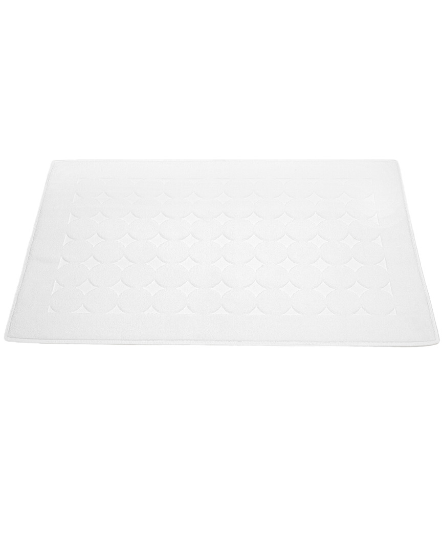 Linum Home Textiles Sinemis Circle Design Bath Mat In White