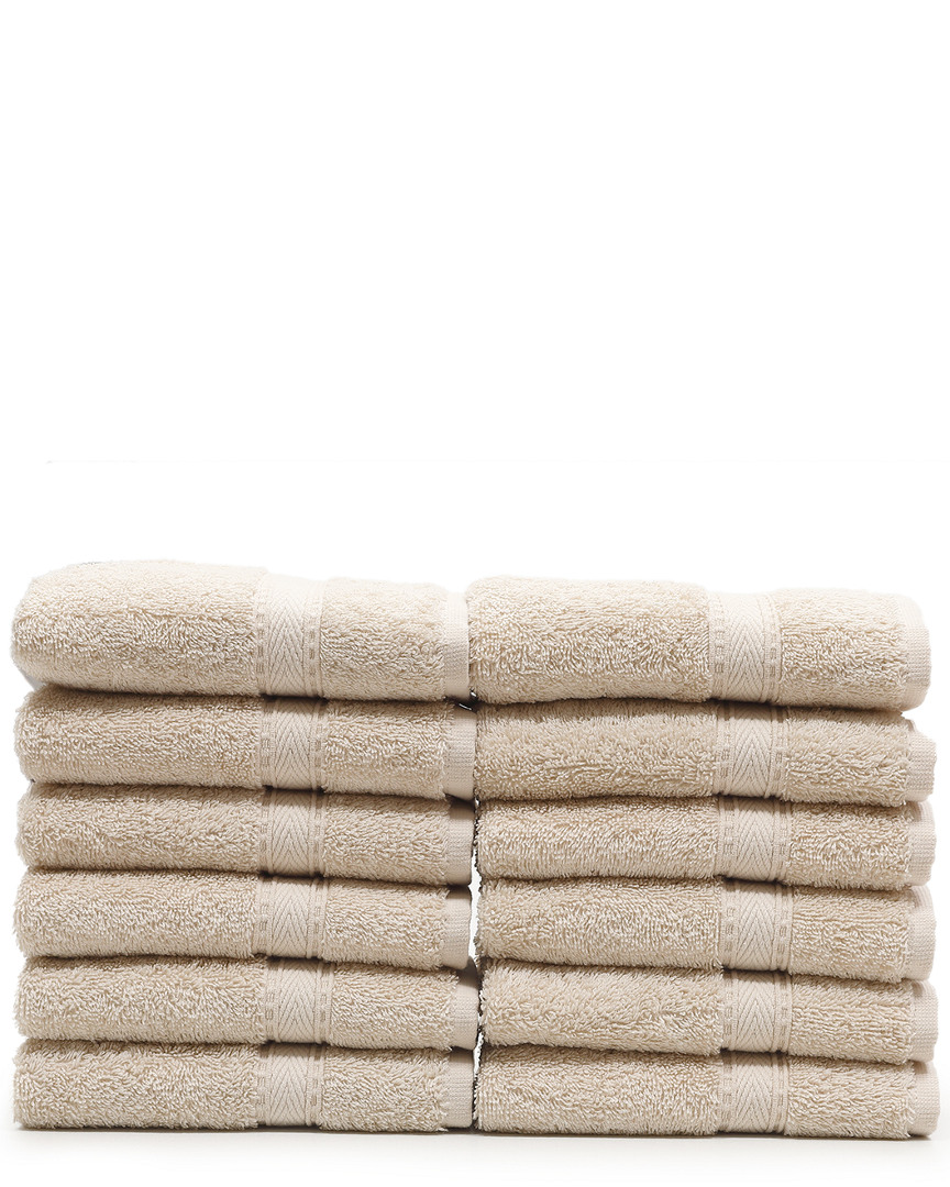 Linum Home Textiles Set Of 12 Sinemis Terry Washcloths In Neutral