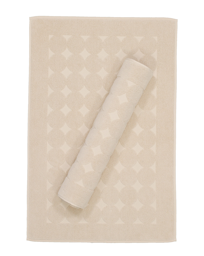 LINUM HOME TEXTILES LINUM HOME TEXTILES SET OF 2 SINEMIS CIRCLE DESIGN BATH MATS