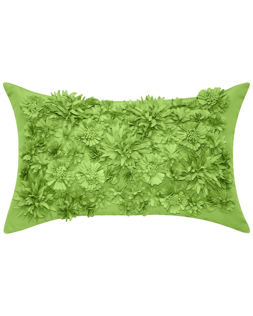 Edie Home Floral Bouquet Dimensional Indoor & Outdoor Lumbar Decorative Pillow