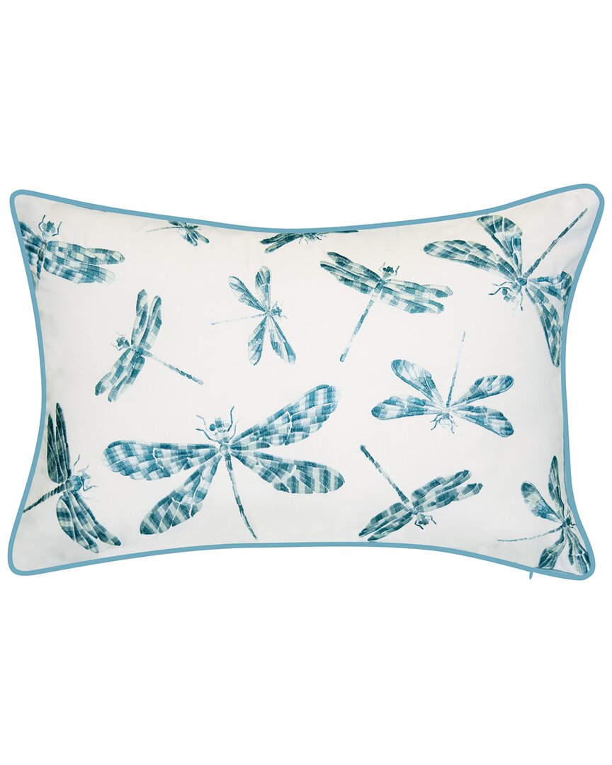 Edie Home Indoor & Outdoor Embroidered Dragonflies Decorative Pillow
