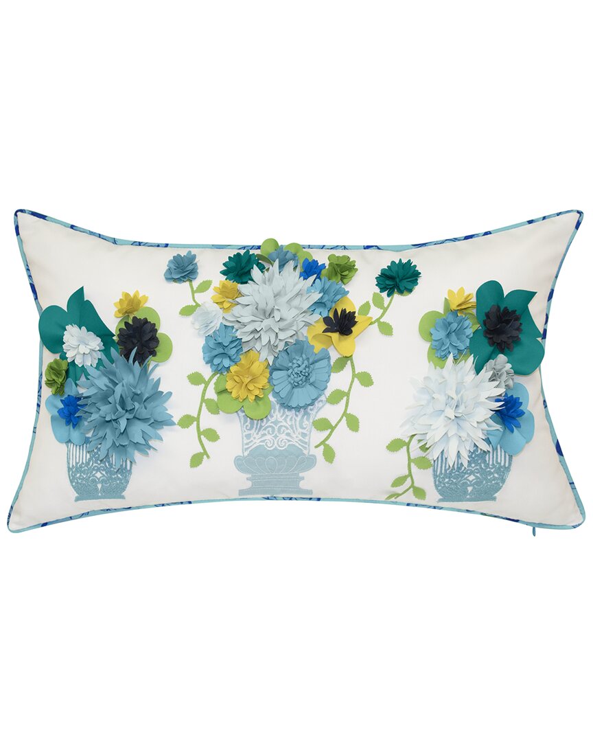 Edie Home Indoor/outdoor Embroidered Lumbar Decorative Pillow