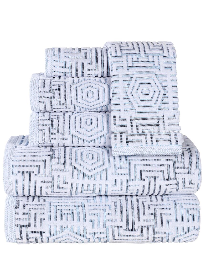 Superior Jasper Cotton Modern Geometric Jacquard Plush 6pc Towel Set