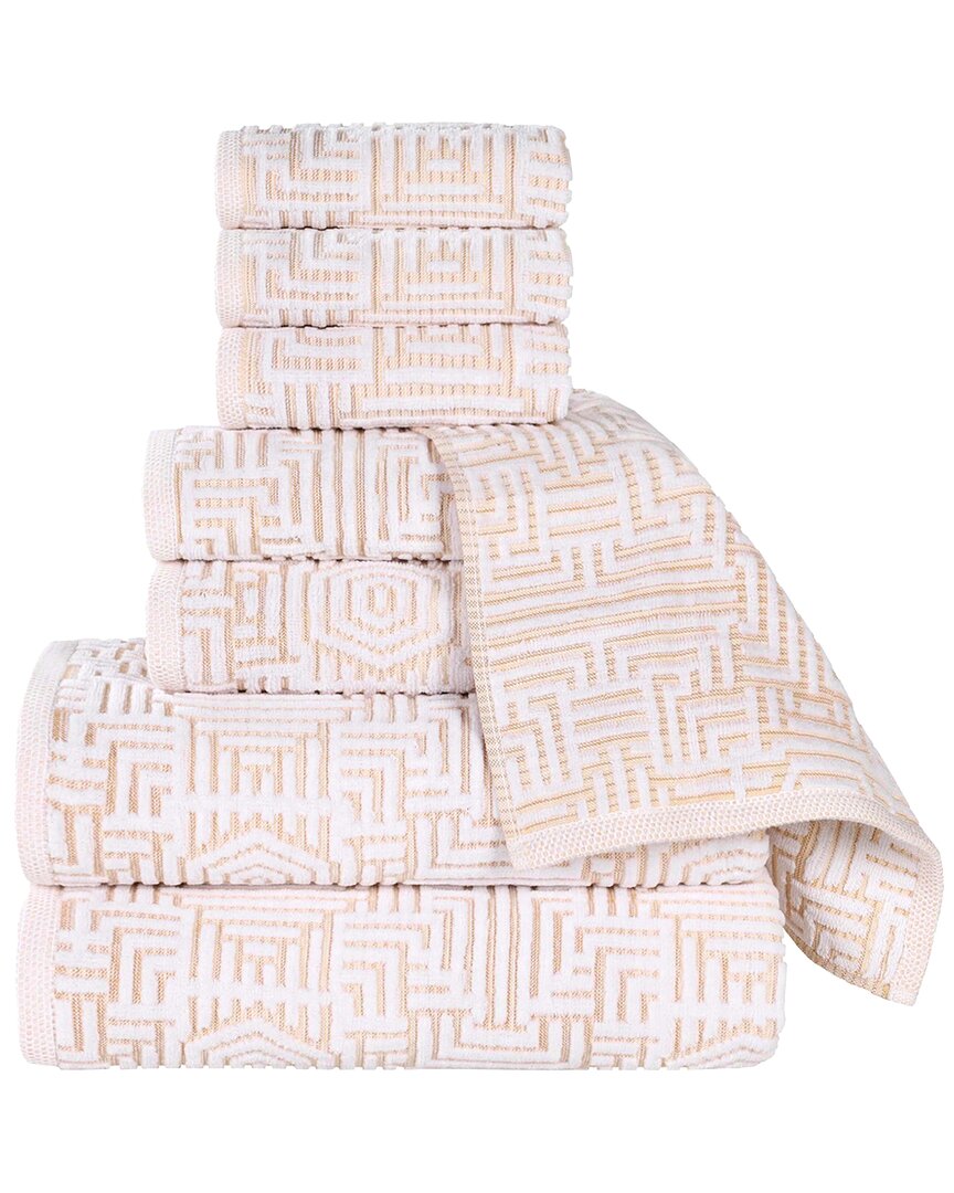 Shop Superior Jasper Cotton Modern Geometric Jacquard Plush 8pc Towel Set