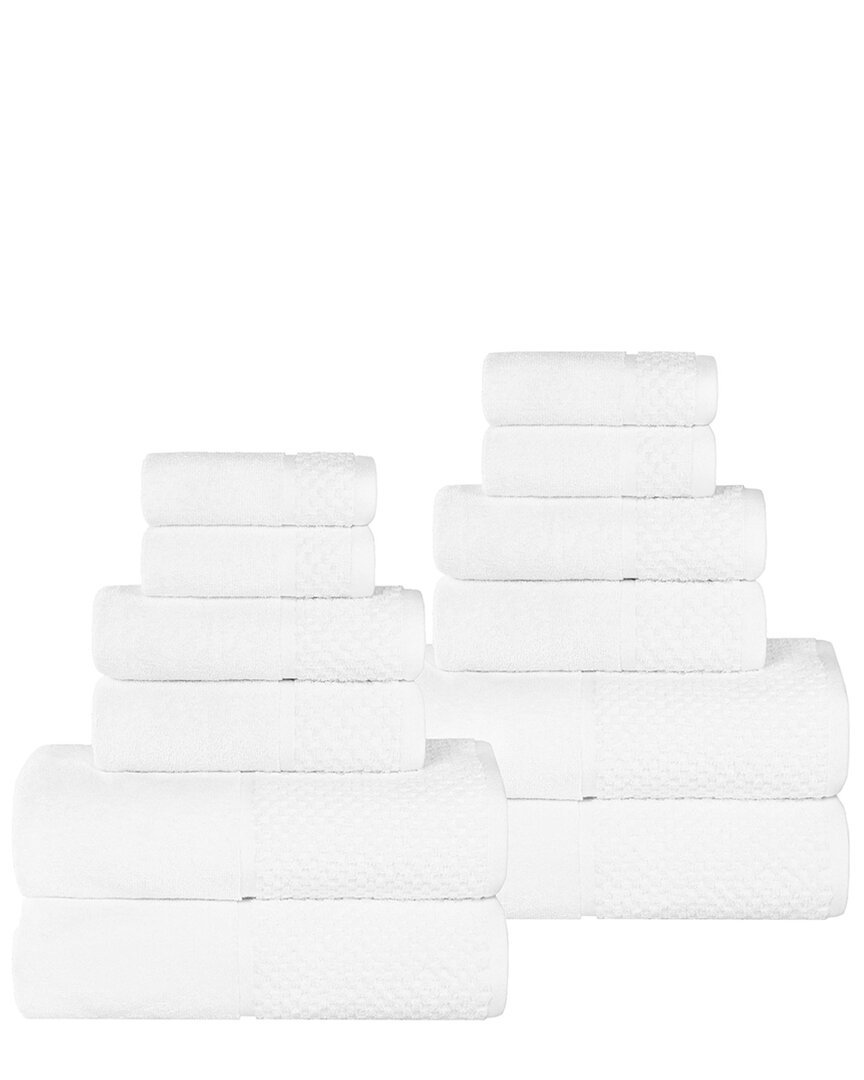 Shop Superior Lodie Cotton Plush Jacquard Solid & Two-toned 12pc Towel Set