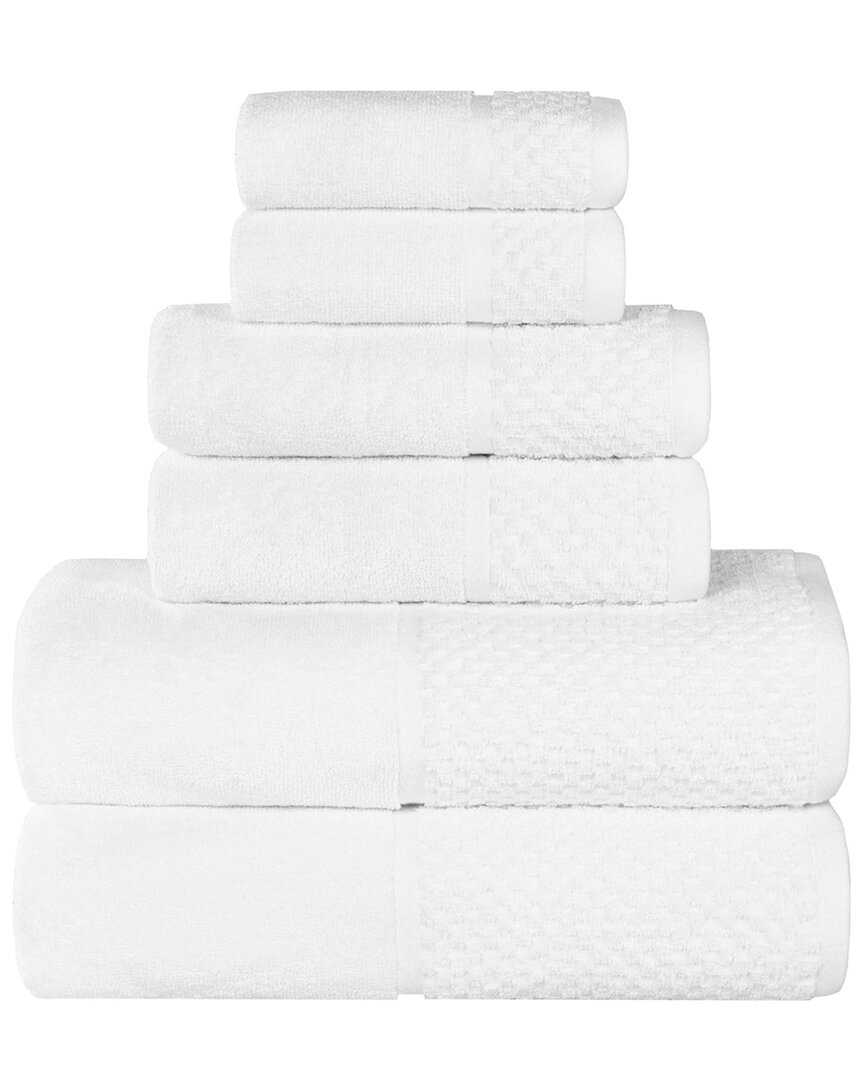 Shop Superior Lodie Cotton Plush Jacquard Solid & Two-toned 6pc Towel Set