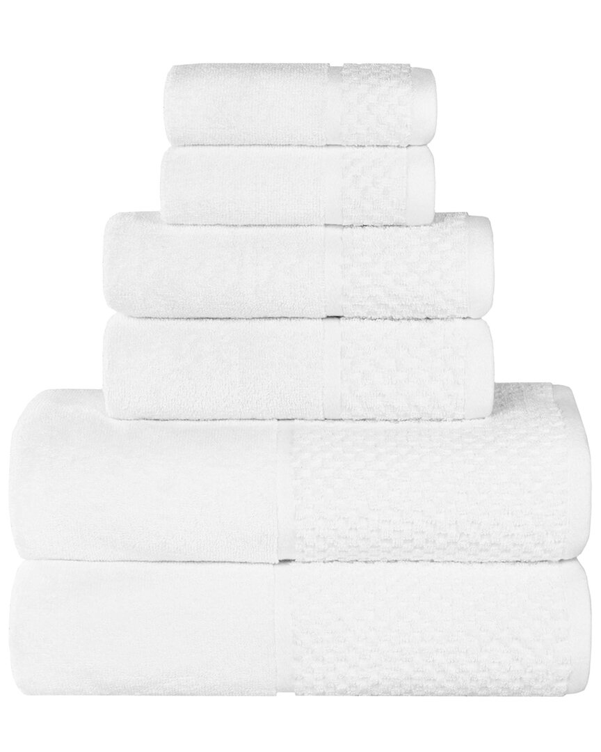 Superior Lodie Cotton Plush Jacquard Solid & Two-toned 6pc Towel Set