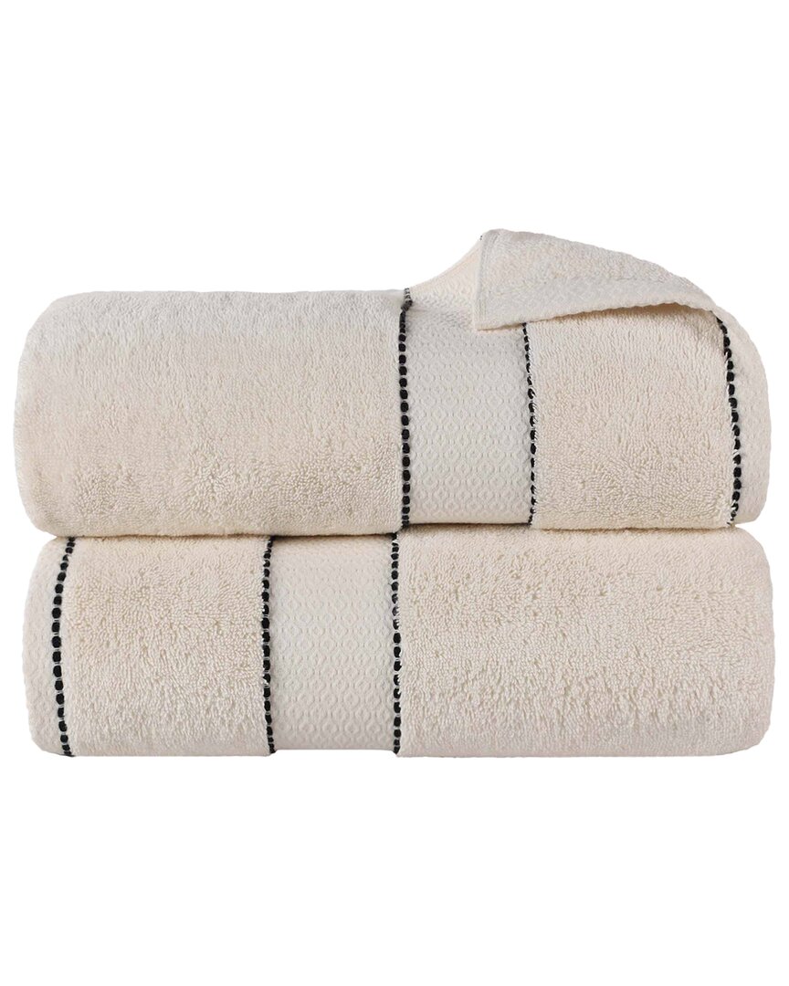 Superior Set Of 2 Niles Giza Cotton Dobby Ultra-plush Thick Soft Absorbent Bath Sheets