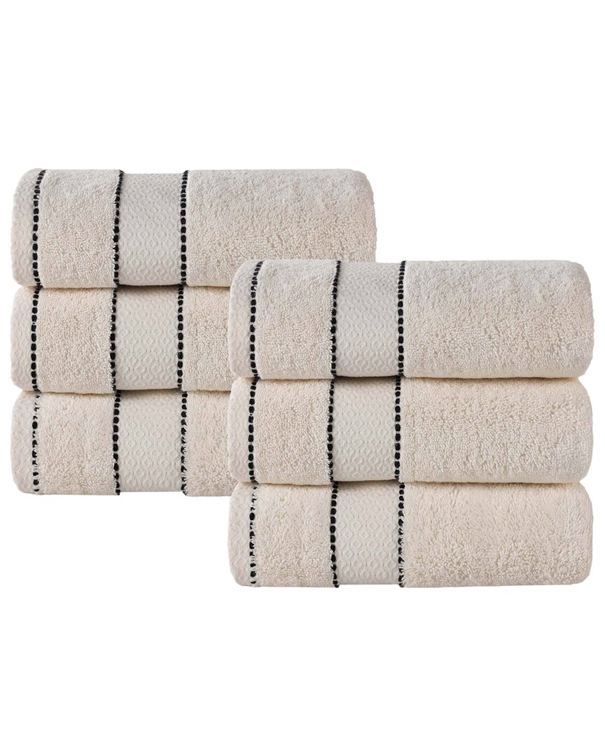 Superior Set Of 6 Niles Giza Cotton Dobby Ultra-plush Thick Soft Absorbent Hand Towels