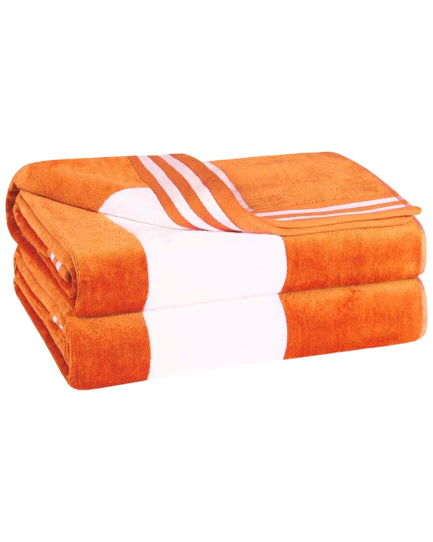 Shop Superior Set Of 2 Cabana Stripe Oversized Cotton Beach Towels