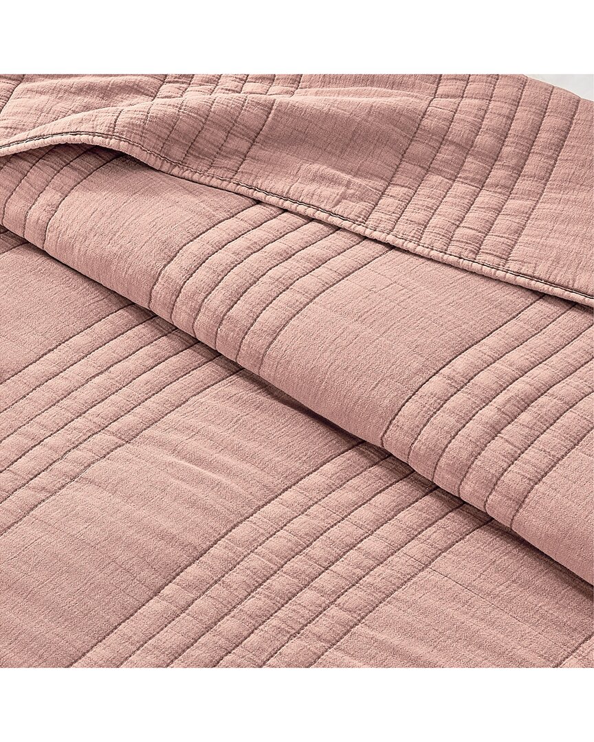Melange Mélange Home Classic Vintage Stonewashed Quilt Set In Pink