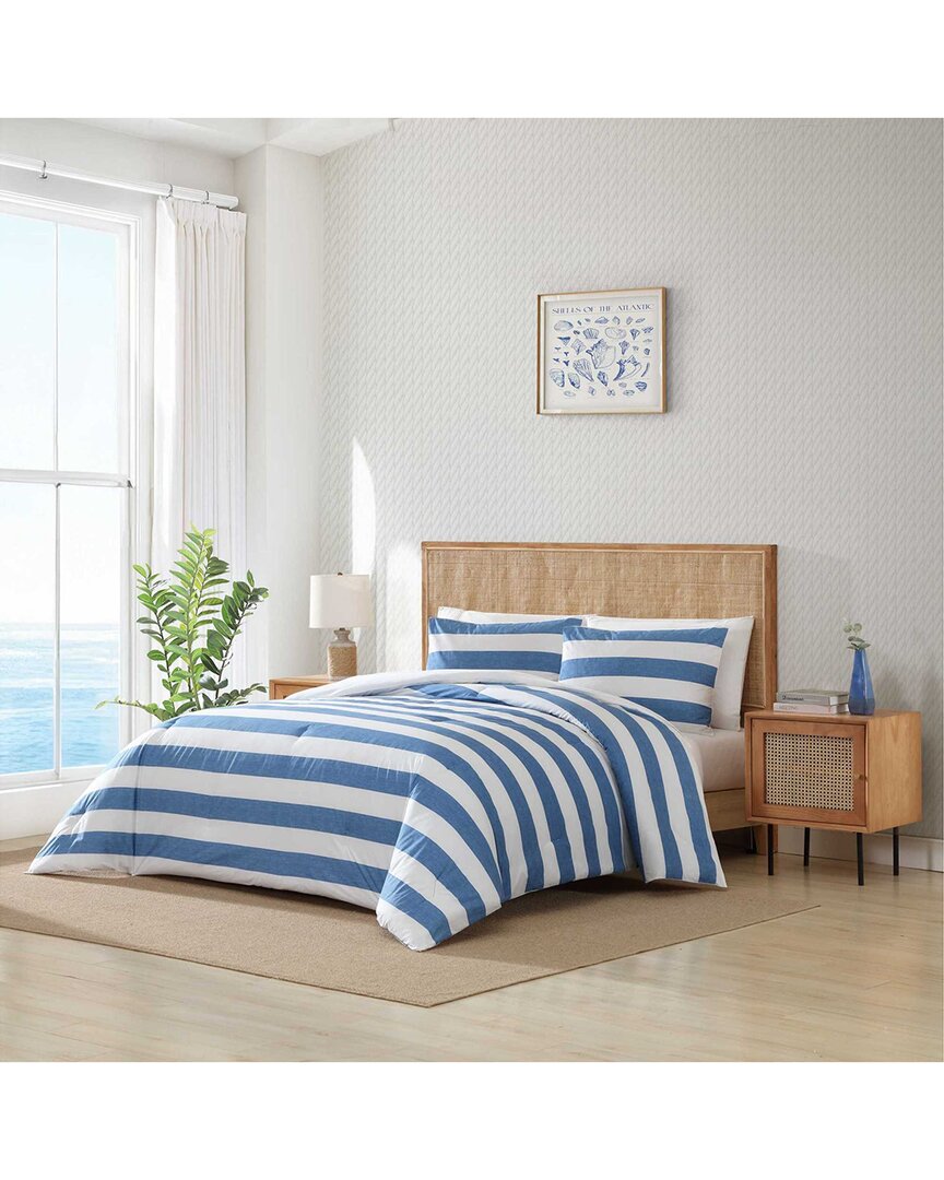 Tommy Bahama Awning Stripe Comforter Bedding Set In Blue
