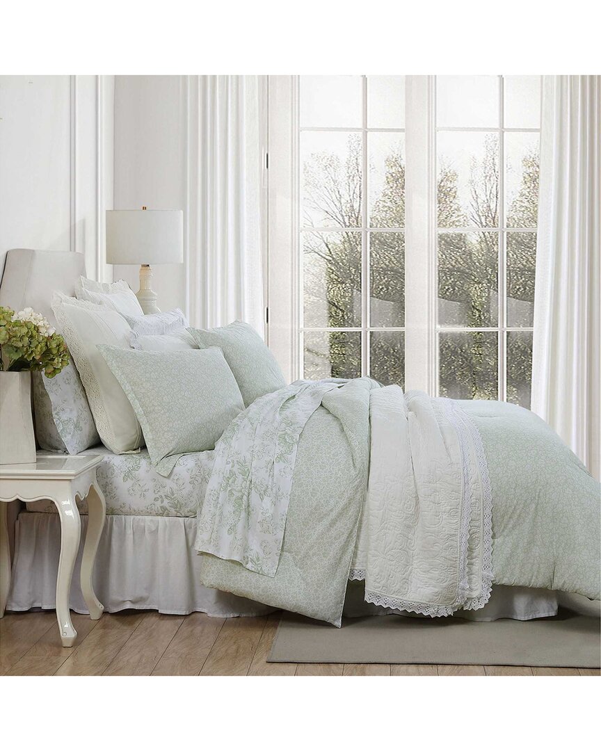 Laura Ashley Heirloom Ditzy Comforter Bedding Set In Green