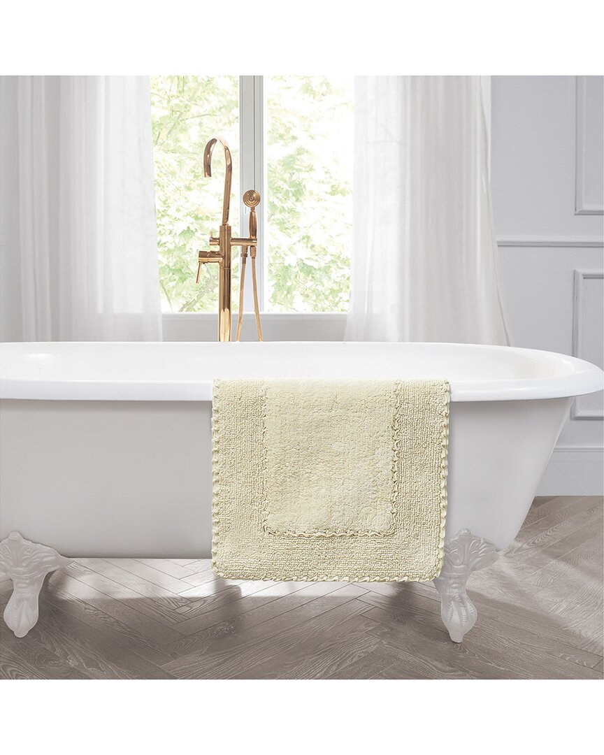 Laura Ashley Ruffle Cotton Bath Rug Set