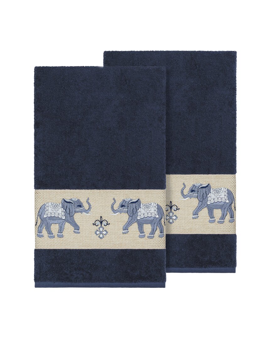 Linum Home Textiles Quinn Turkish Cotton 2pc Embellished Bath Towel Set