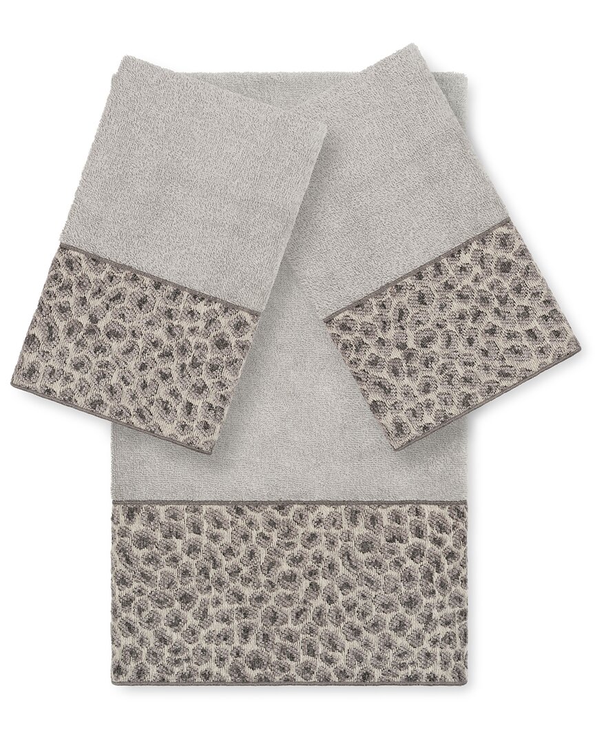 Linum Home Textiles Spots Turkish Cotton 3pc Embellished Towel Set