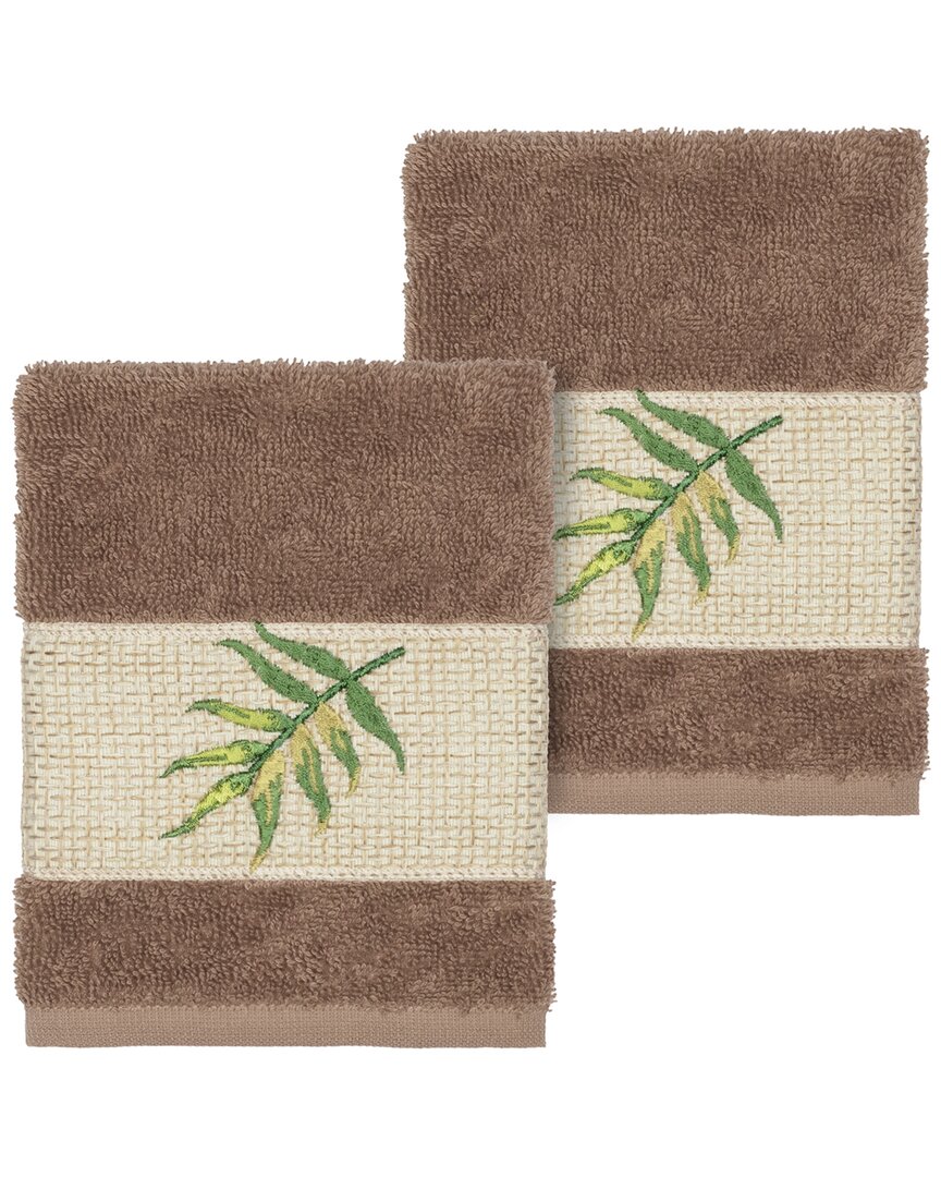 Shop Linum Home Textiles Zoe Turkish Cotton 2pc Embellished Washcloth Set