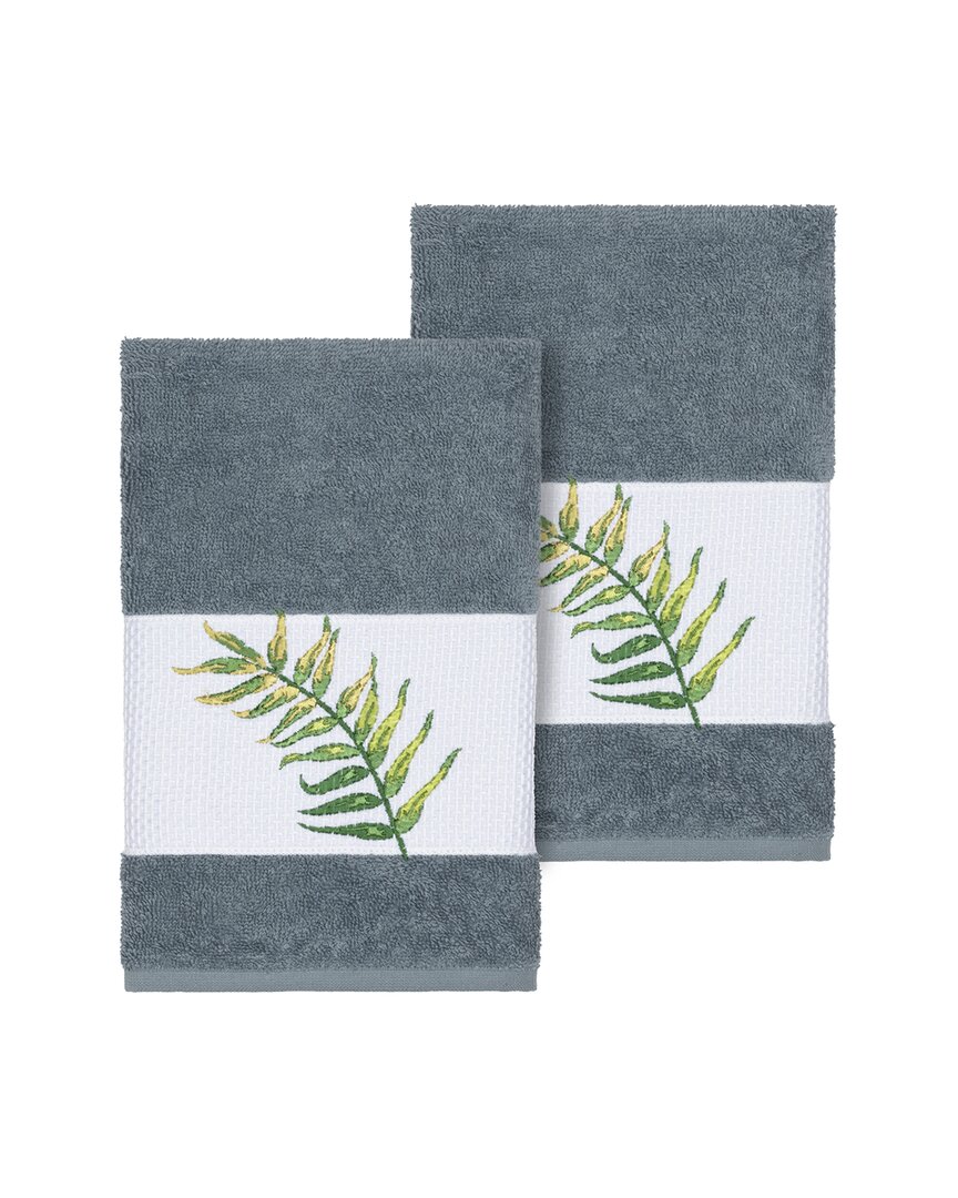 Linum Home Textiles Zoe Turkish Cotton 2pc Embellished Hand Towel Set