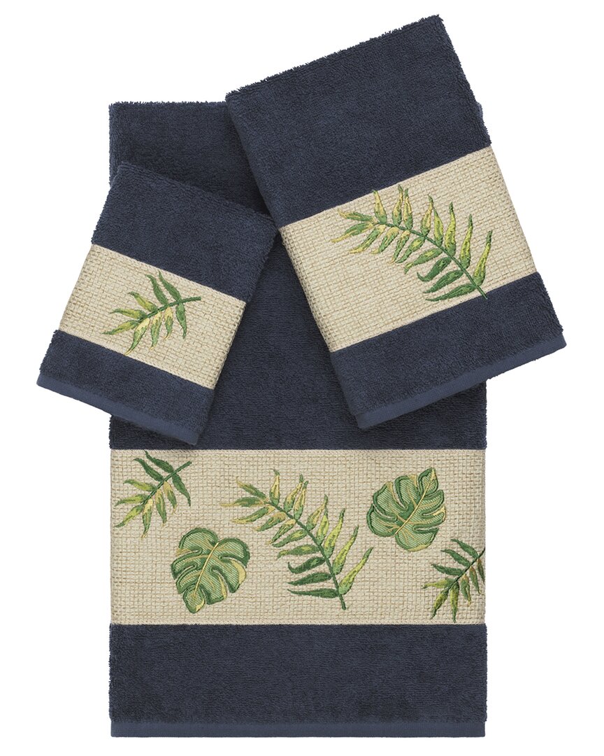 Linum Home Textiles Zoe Turkish Cotton 3pc Embellished Towel Set