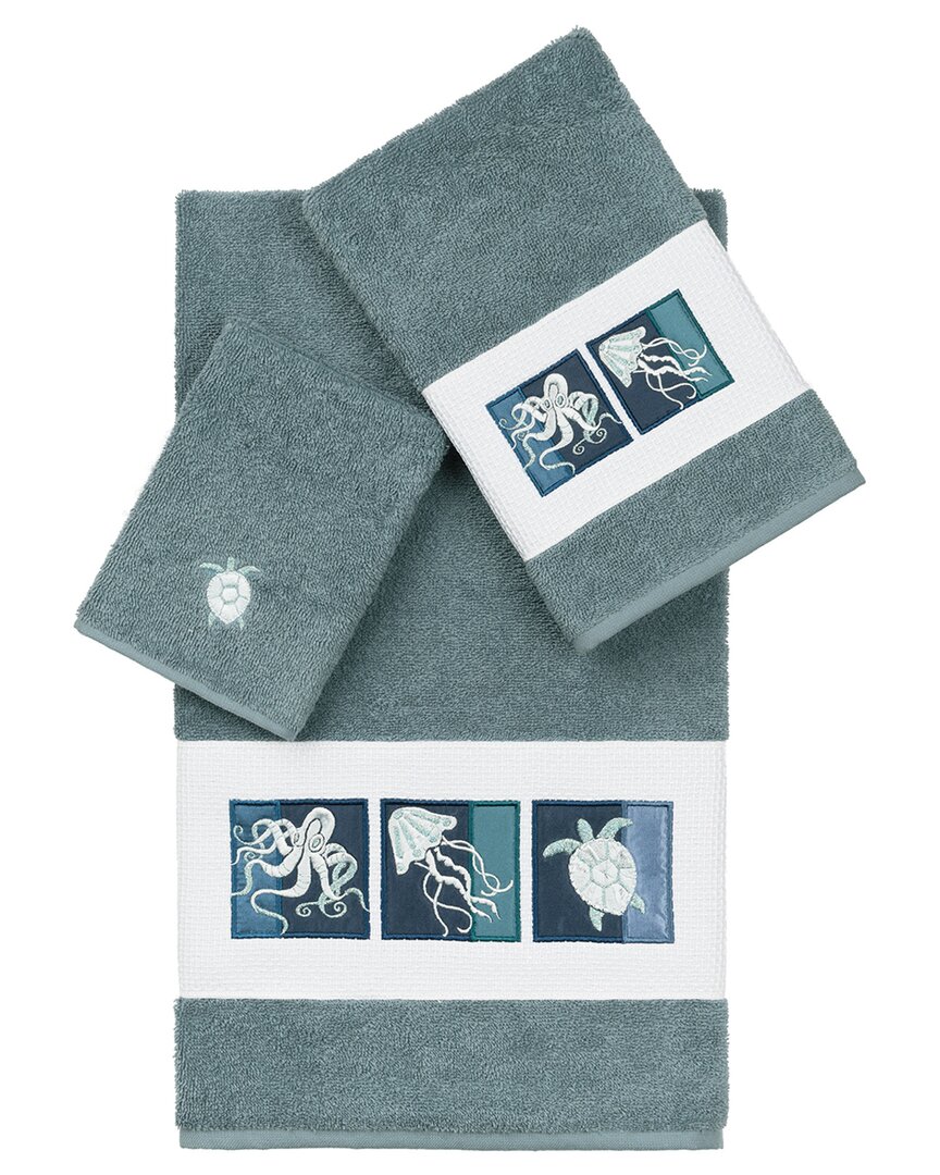 Linum Home Textiles Ava Turkish Cotton 3pc Embellished Towel Set