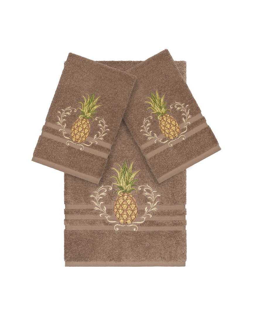 Linum Home Textiles Welcome Turkish Cotton 3pc Embellished Towel Set