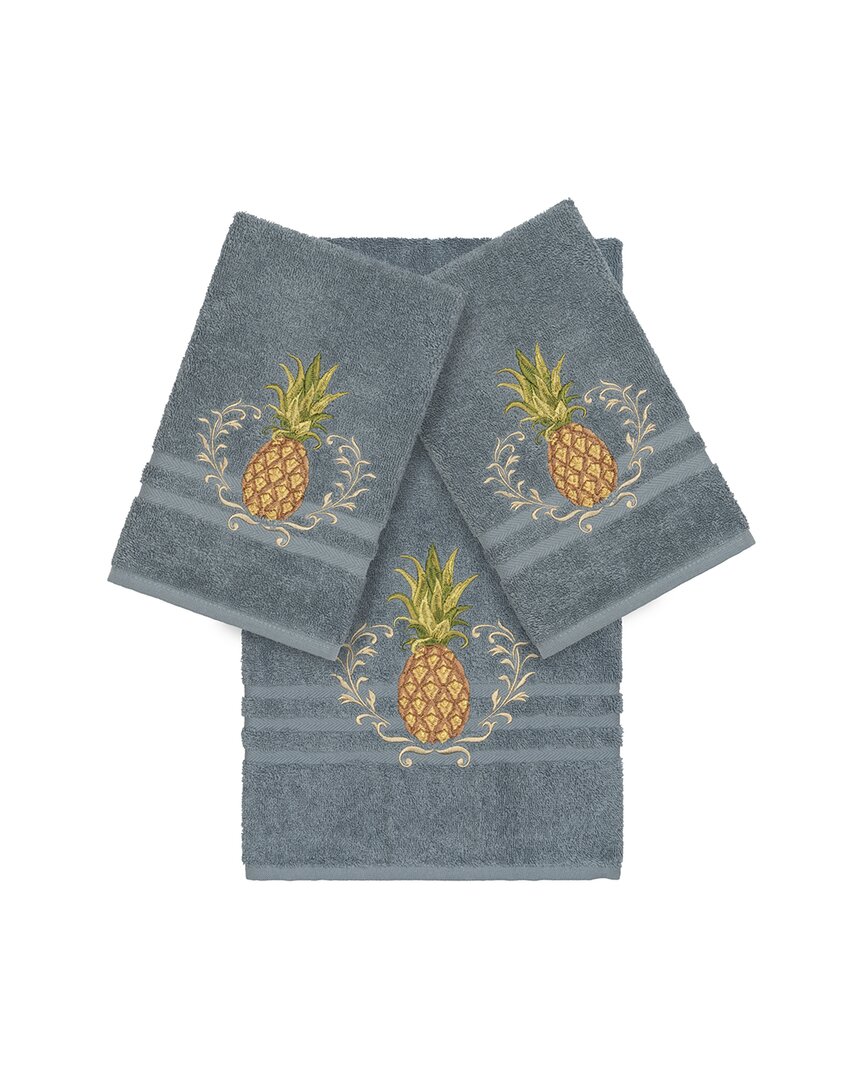 Linum Home Textiles Welcome Turkish Cotton 3pc Embellished Towel Set
