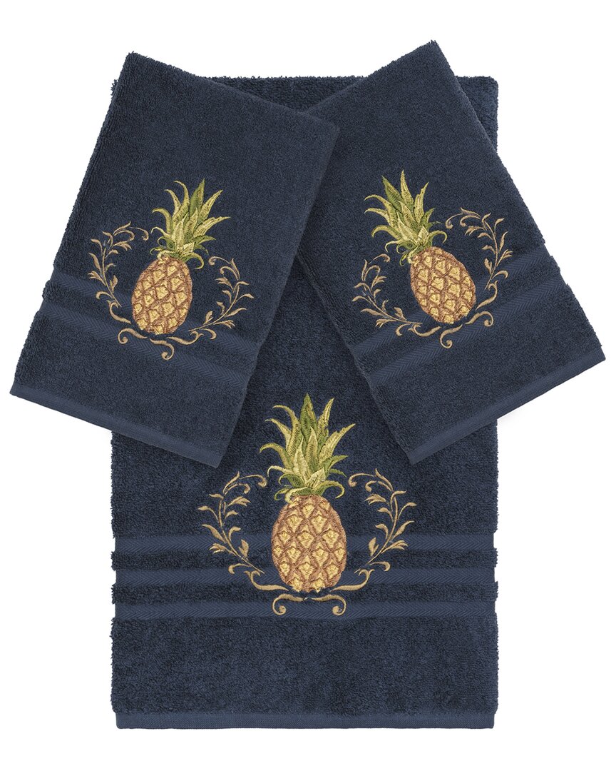Linum Home Textiles Welcome Turkish Cotton 3pc Embellished Towel Set