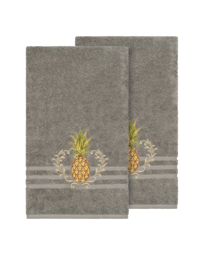 Linum Home Textiles Welcome Turkish Cotton 2pc Embellished Bath Towel Set