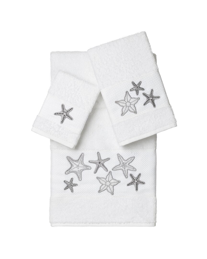 Linum Home Textiles Lydia Turkish Cotton 3pc Embellished Towel Set