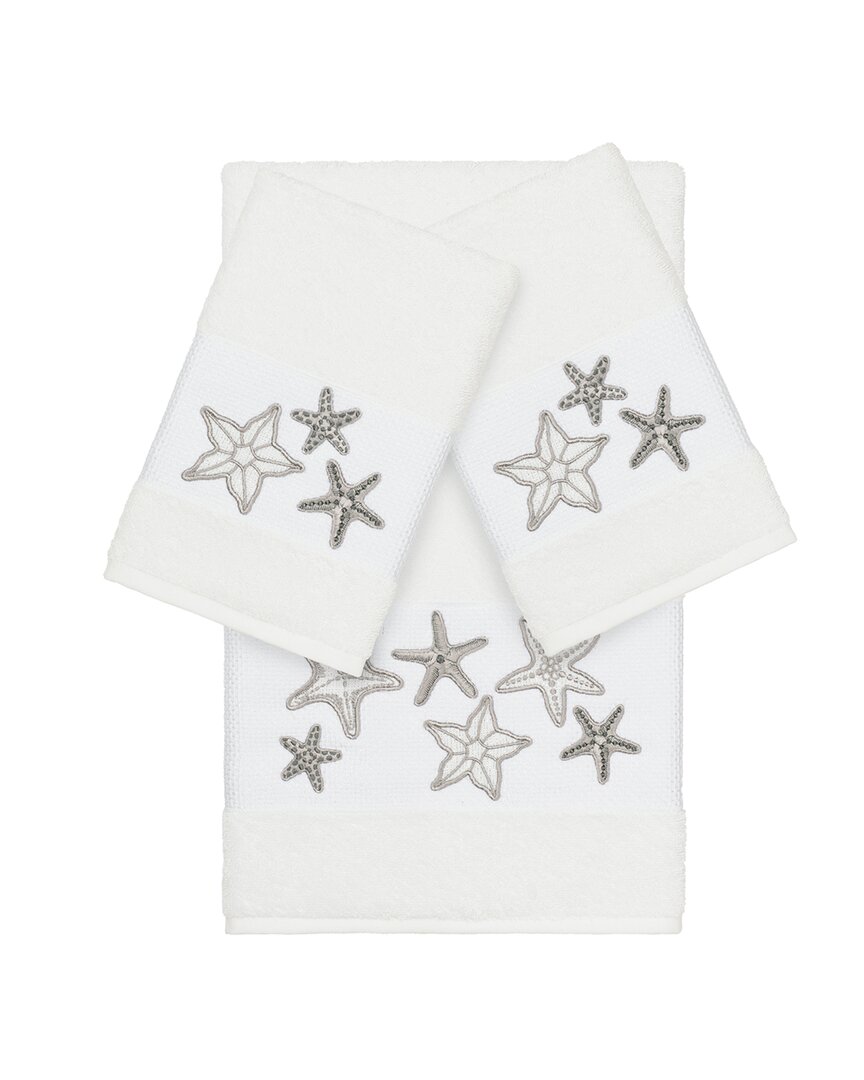 Linum Home Textiles Lydia Turkish Cotton 3pc Embellished Towel Set