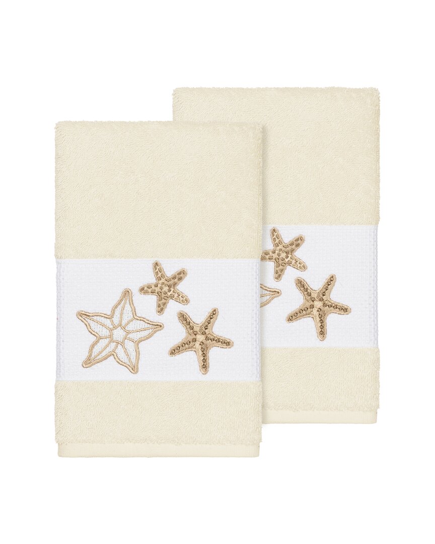 Shop Linum Home Textiles Lydia Turkish Cotton 2pc Embellished Hand Towel Set